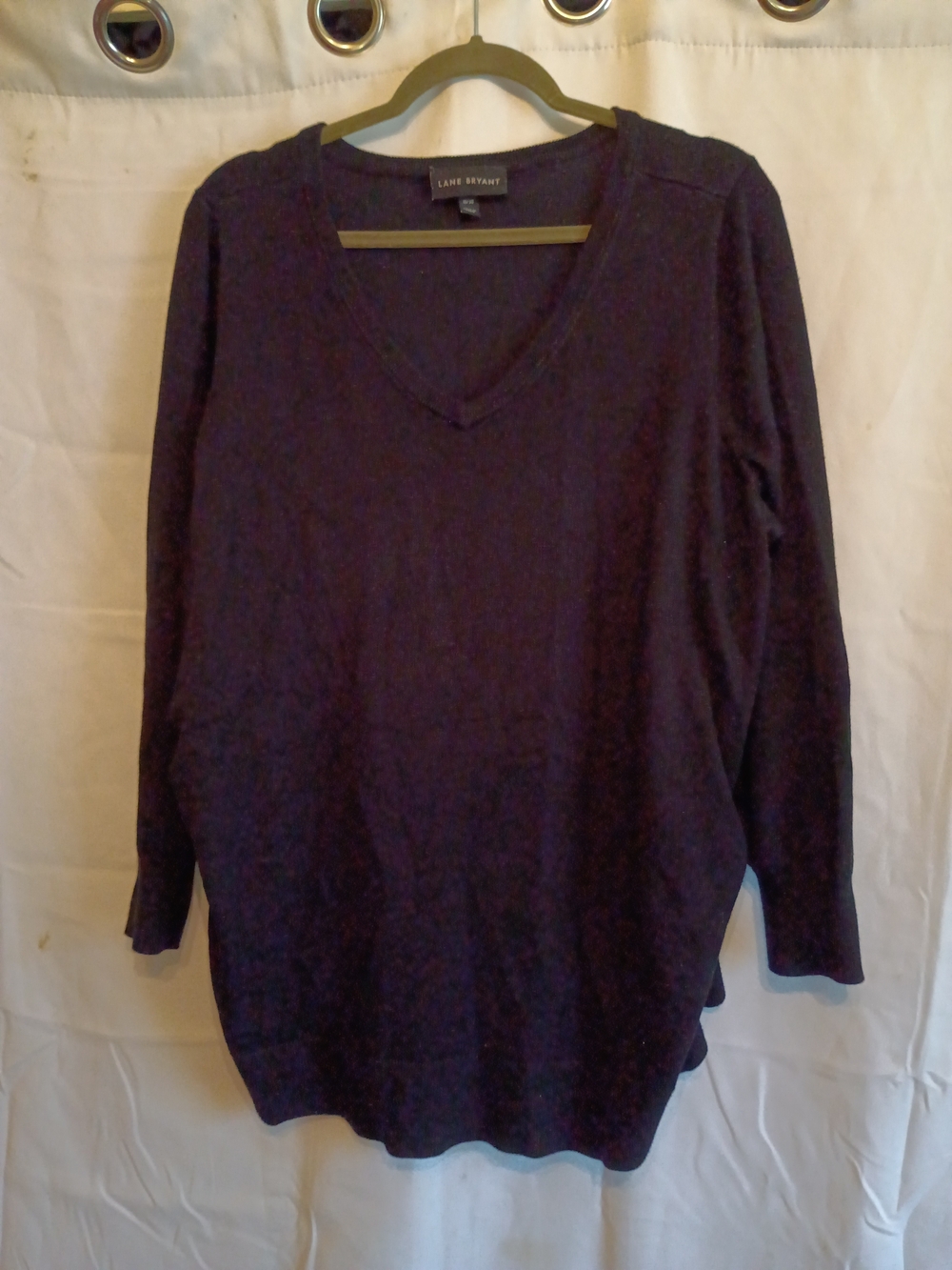 Lane Bryant Black V-Neck Knit Sweater Size 18/20